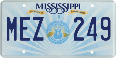 MS license plate MEZ249