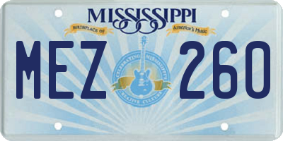 MS license plate MEZ260