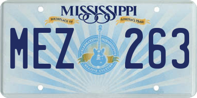 MS license plate MEZ263