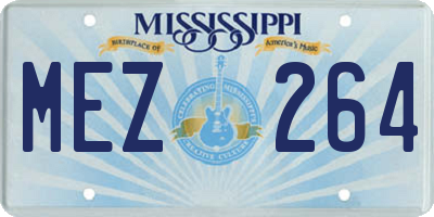 MS license plate MEZ264