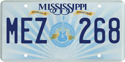 MS license plate MEZ268