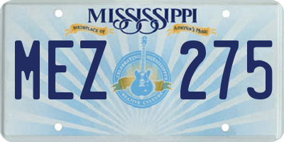 MS license plate MEZ275
