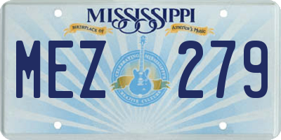 MS license plate MEZ279