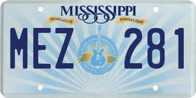 MS license plate MEZ281