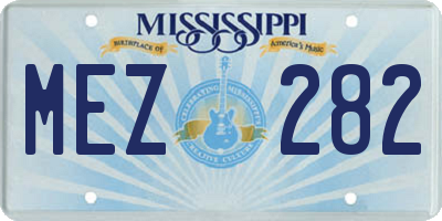 MS license plate MEZ282
