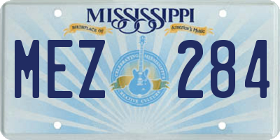 MS license plate MEZ284