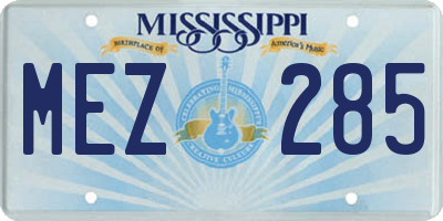 MS license plate MEZ285