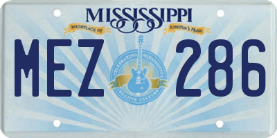 MS license plate MEZ286