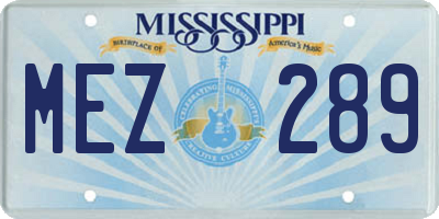 MS license plate MEZ289