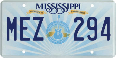 MS license plate MEZ294