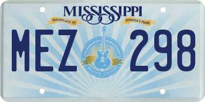 MS license plate MEZ298