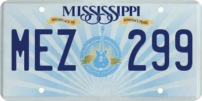 MS license plate MEZ299