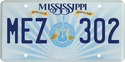 MS license plate MEZ302