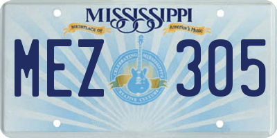 MS license plate MEZ305