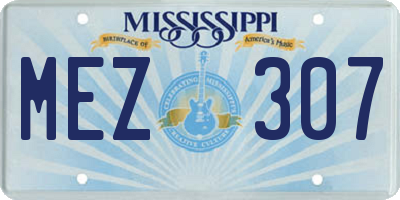 MS license plate MEZ307