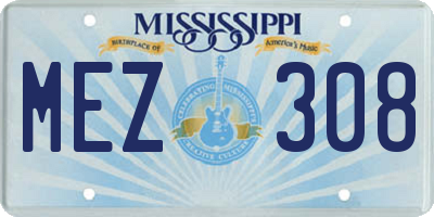 MS license plate MEZ308