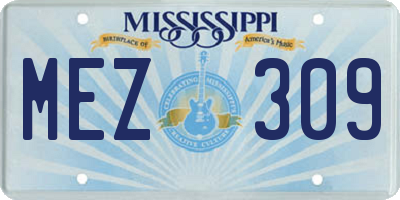 MS license plate MEZ309