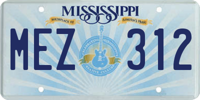 MS license plate MEZ312