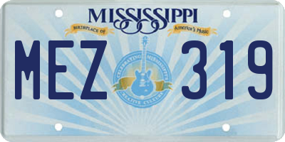MS license plate MEZ319