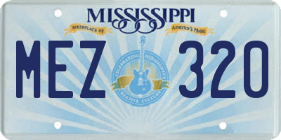 MS license plate MEZ320