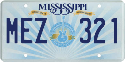 MS license plate MEZ321