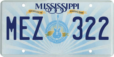 MS license plate MEZ322