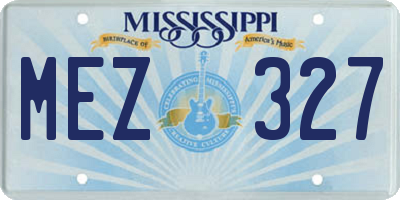 MS license plate MEZ327