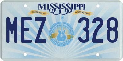 MS license plate MEZ328