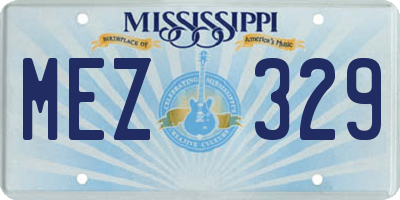 MS license plate MEZ329
