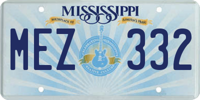 MS license plate MEZ332