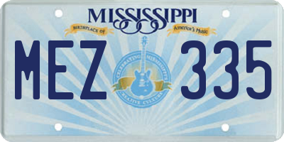 MS license plate MEZ335