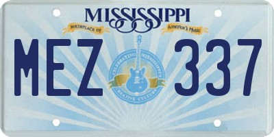 MS license plate MEZ337