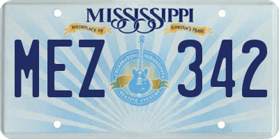 MS license plate MEZ342