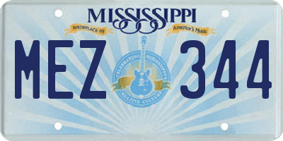 MS license plate MEZ344