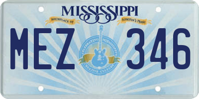 MS license plate MEZ346