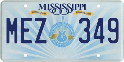 MS license plate MEZ349