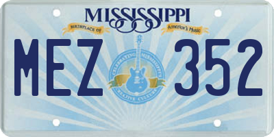 MS license plate MEZ352