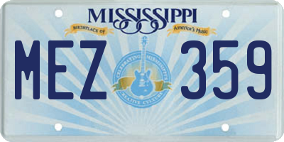 MS license plate MEZ359