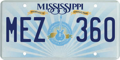 MS license plate MEZ360