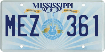 MS license plate MEZ361
