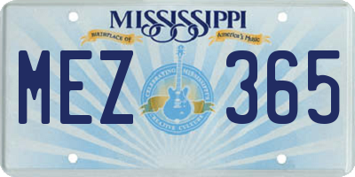 MS license plate MEZ365