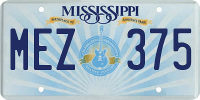 MS license plate MEZ375