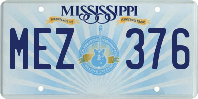 MS license plate MEZ376