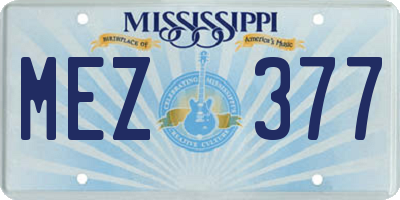 MS license plate MEZ377