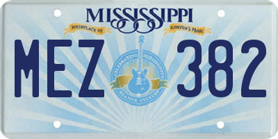 MS license plate MEZ382