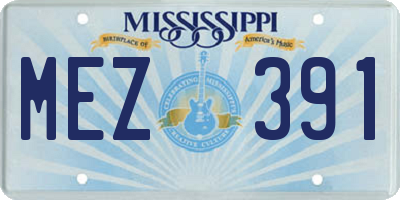 MS license plate MEZ391