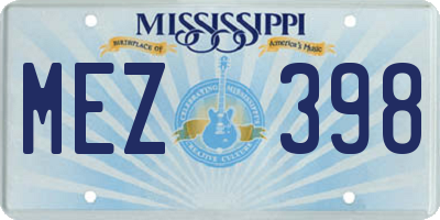 MS license plate MEZ398