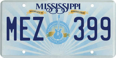 MS license plate MEZ399