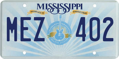 MS license plate MEZ402