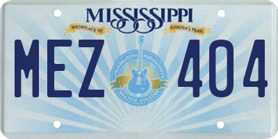 MS license plate MEZ404